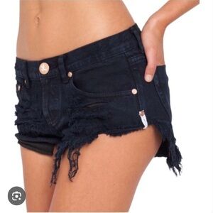 One by One teaspoon X Stylish Navy Denim Shorts